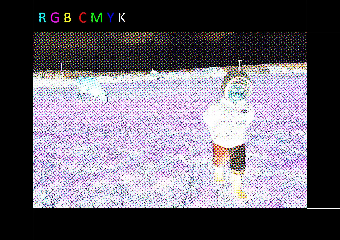 Halftone dots close-up